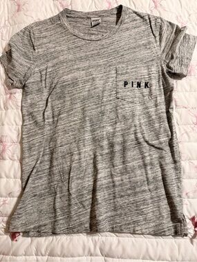 PINK Victoria's Secret Heather Gray Pocket Tee
